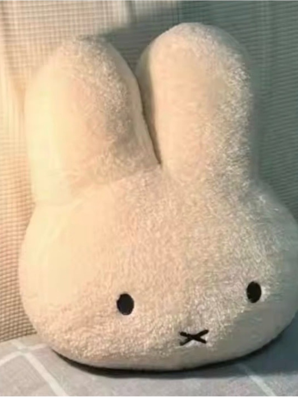 Plush Bunny Pillow - Soft Cream Miffy-Style